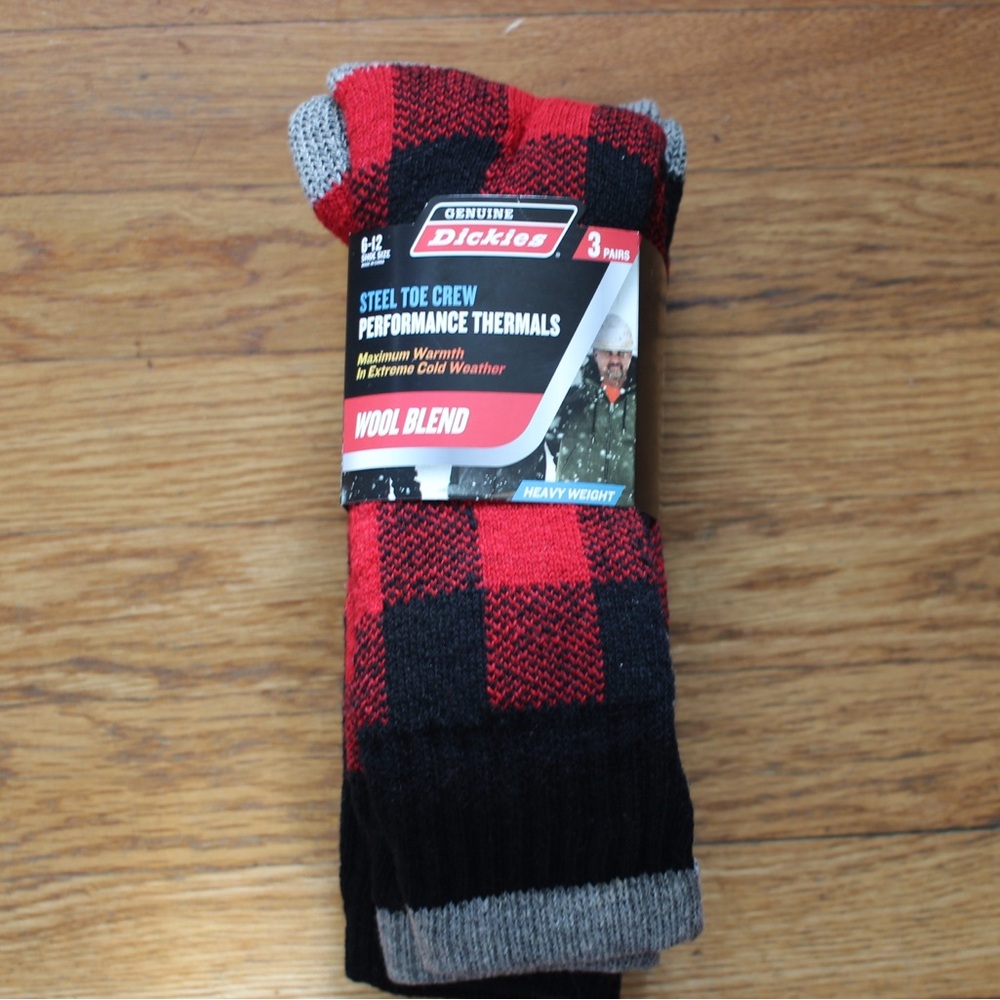 Dickies Steel Toe Wool Socks Size 6-12 3 pairs
